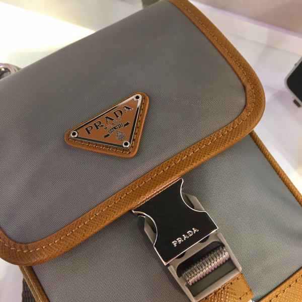 Pra*a nylon and saffiano leather smartphone case