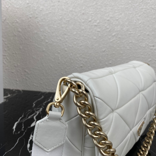 Pra*a system nappa leather patchwork bag