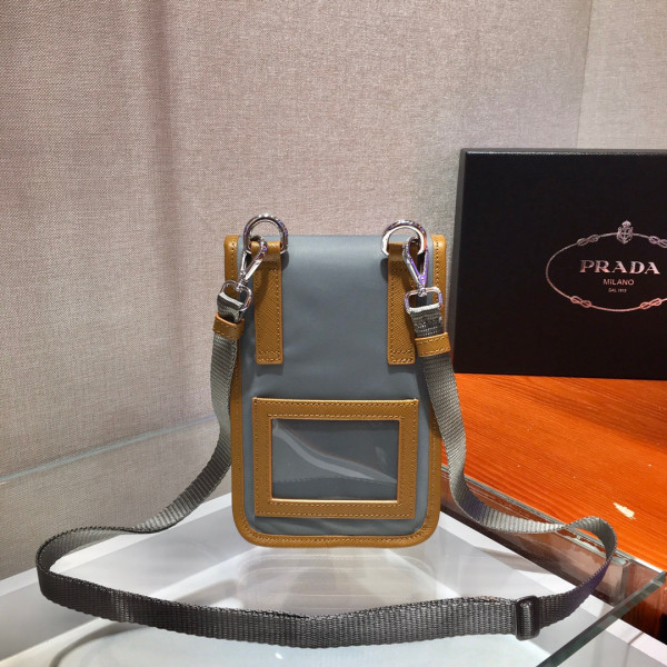 Pra*a nylon and saffiano leather smartphone case