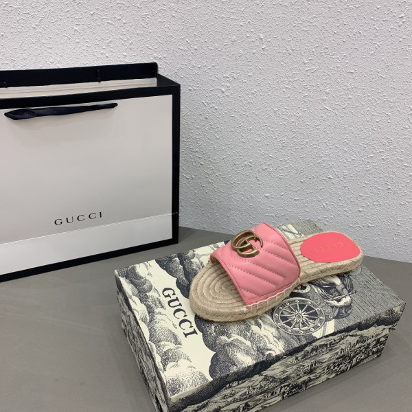 G*u*i leather espadrille sandal
