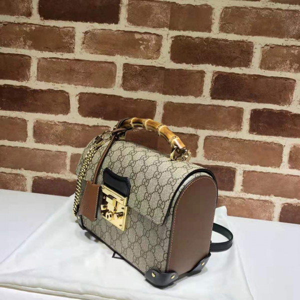 G*u*i padlock gg small bamboo shoulder bag