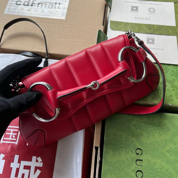 G*u*i horsebit chain big shoulder bag