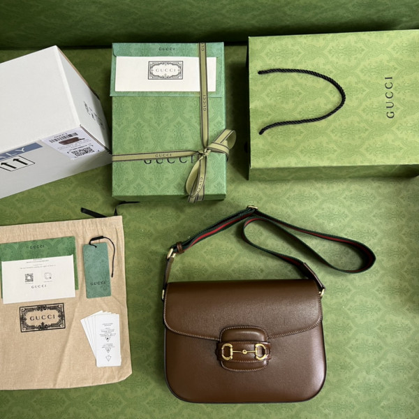 G*u*i horsebit 1955 patchwork shoulder bag